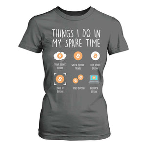 Funny Crypto Investing T Shirt For Women Things I Do Spare Time Bitcoin BTC Crypto Cryptocurrency TS02 Dark Heather Print Your Wear
