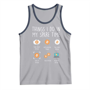 Funny Crypto Investing Tank Top Things I Do Spare Time Bitcoin BTC Crypto Cryptocurrency TS02 Athletic Heather Navy Print Your Wear