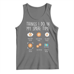 Funny Crypto Investing Tank Top Things I Do Spare Time Bitcoin BTC Crypto Cryptocurrency TS02 Black Heather Print Your Wear