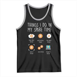 Funny Crypto Investing Tank Top Things I Do Spare Time Bitcoin BTC Crypto Cryptocurrency TS02 Black Athletic Heather Print Your Wear