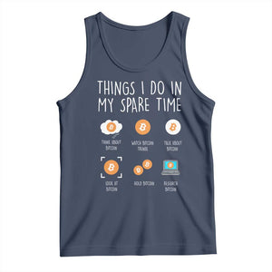 Funny Crypto Investing Tank Top Things I Do Spare Time Bitcoin BTC Crypto Cryptocurrency TS02 Navy Print Your Wear