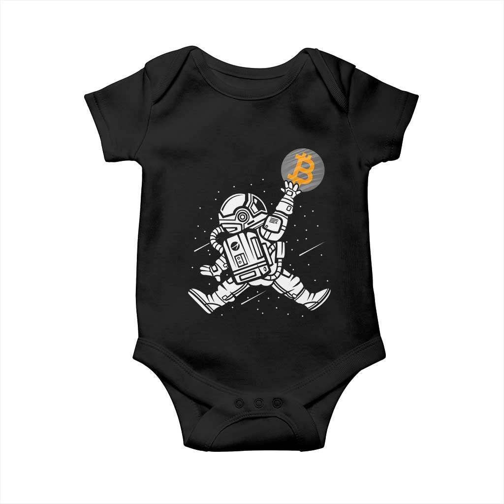 Funny Crypto Investing Baby Onesie Bitcoin HODL BTC Astronaut Trader TS02 Black Print Your Wear