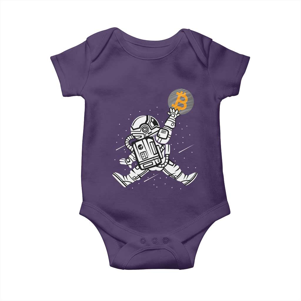 Funny Crypto Investing Baby Onesie Bitcoin HODL BTC Astronaut Trader TS02 Purple Print Your Wear