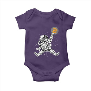 Funny Crypto Investing Baby Onesie Bitcoin HODL BTC Astronaut Trader TS02 Purple Print Your Wear