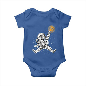 Funny Crypto Investing Baby Onesie Bitcoin HODL BTC Astronaut Trader TS02 Royal Blue Print Your Wear