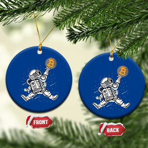 Funny Crypto Investing Ceramic Ornament Bitcoin HODL BTC Astronaut Trader TS02 1pc Blue Print Your Wear