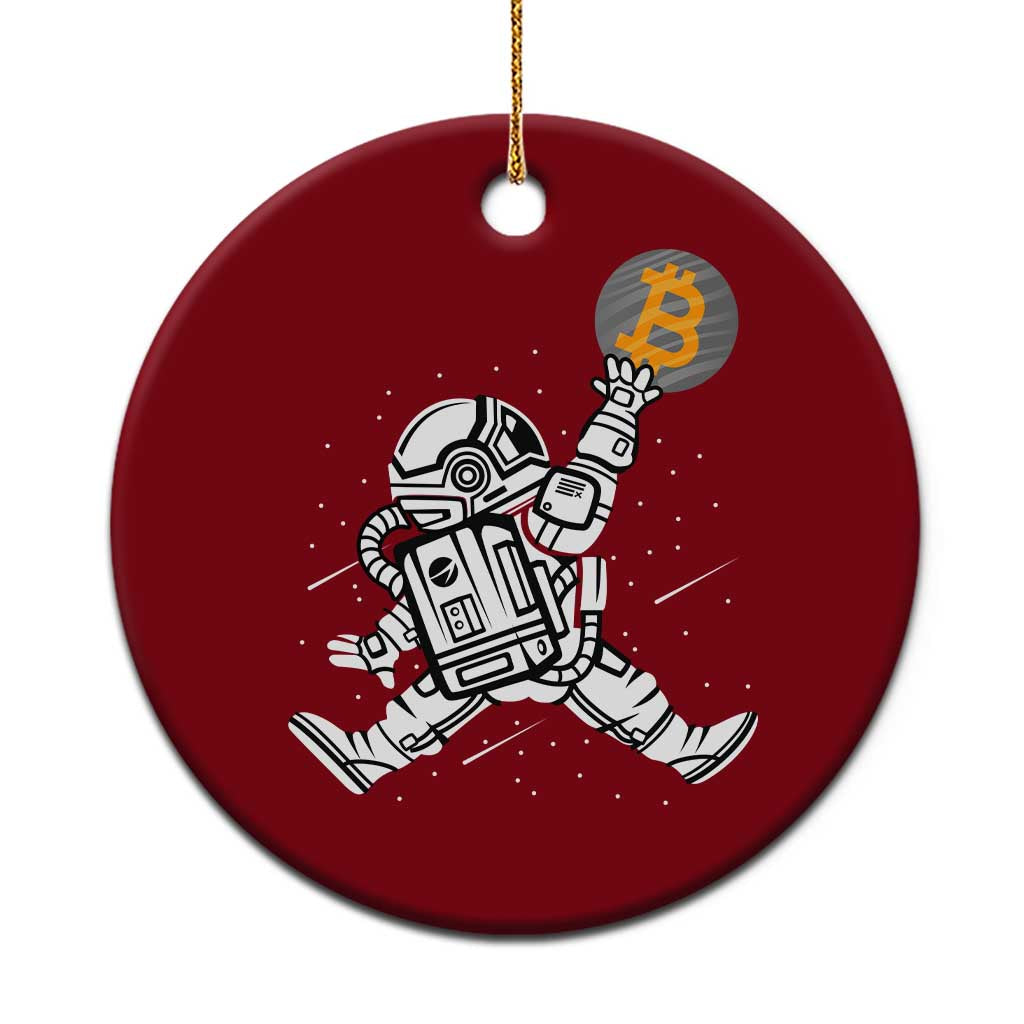 Funny Crypto Investing Ceramic Ornament Bitcoin HODL BTC Astronaut Trader TS02 1pc Red Print Your Wear