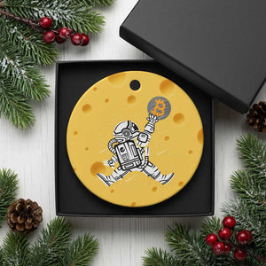 Funny Crypto Investing Ceramic Ornament Bitcoin HODL BTC Astronaut Trader TS02 1pc Yellow Cheese Print Your Wear