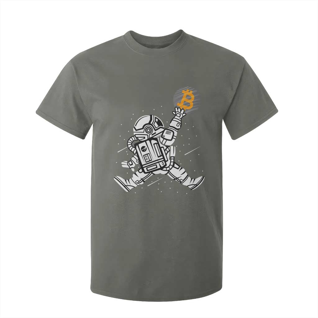 Funny Crypto Investing T Shirt For Kid Bitcoin HODL BTC Astronaut Trader TS02 Military Green Print Your Wear
