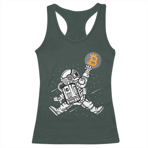 Funny Crypto Investing Racerback Tank Top Bitcoin HODL BTC Astronaut Trader TS02 Dark Forest Green Print Your Wear