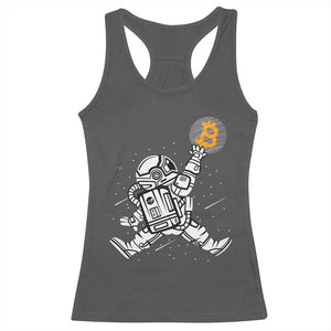 Funny Crypto Investing Racerback Tank Top Bitcoin HODL BTC Astronaut Trader TS02 Dark Heather Print Your Wear