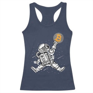 Funny Crypto Investing Racerback Tank Top Bitcoin HODL BTC Astronaut Trader TS02 Navy Print Your Wear