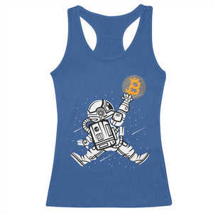 Funny Crypto Investing Racerback Tank Top Bitcoin HODL BTC Astronaut Trader TS02 Royal Blue Print Your Wear