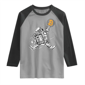 Funny Crypto Investing Raglan Shirt Bitcoin HODL BTC Astronaut Trader TS02 Sport Gray Black Print Your Wear