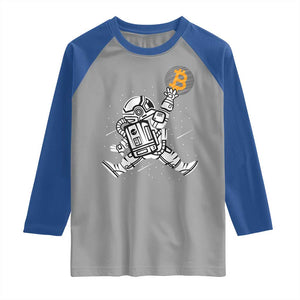 Funny Crypto Investing Raglan Shirt Bitcoin HODL BTC Astronaut Trader TS02 Sport Gray Royal Print Your Wear