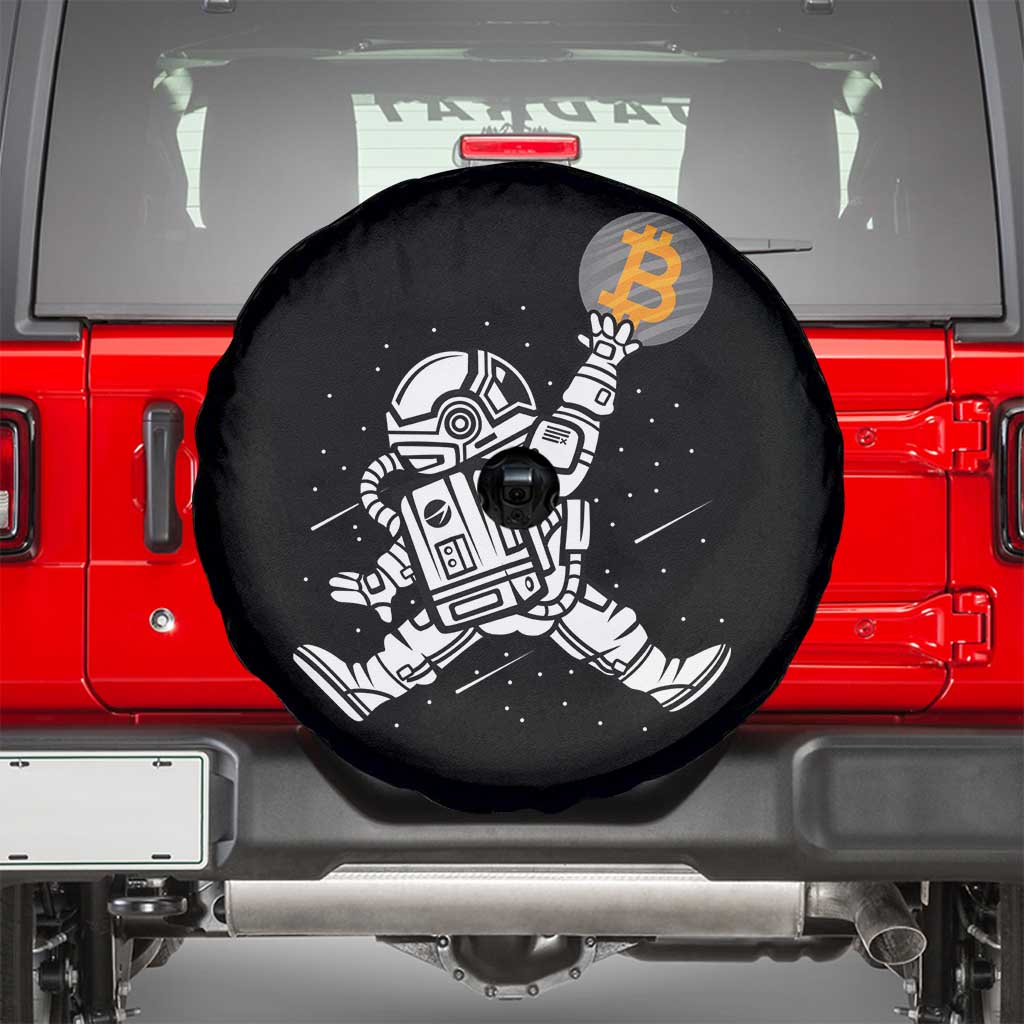 Funny Crypto Investing Spare Tire Cover Bitcoin HODL BTC Astronaut Trader TS02 Black Print Your Wear