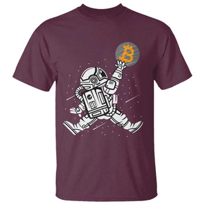 Funny Crypto Investing T Shirt Bitcoin HODL BTC Astronaut Trader TS02 Maroon Print Your Wear