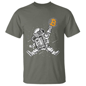 Funny Crypto Investing T Shirt Bitcoin HODL BTC Astronaut Trader TS02 Military Green Print Your Wear