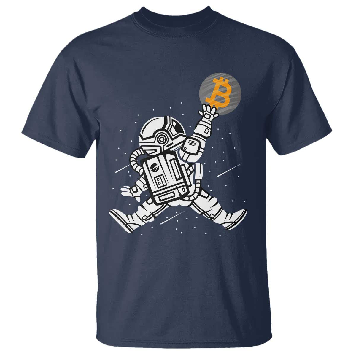 Funny Crypto Investing T Shirt Bitcoin HODL BTC Astronaut Trader TS02 Navy Print Your Wear