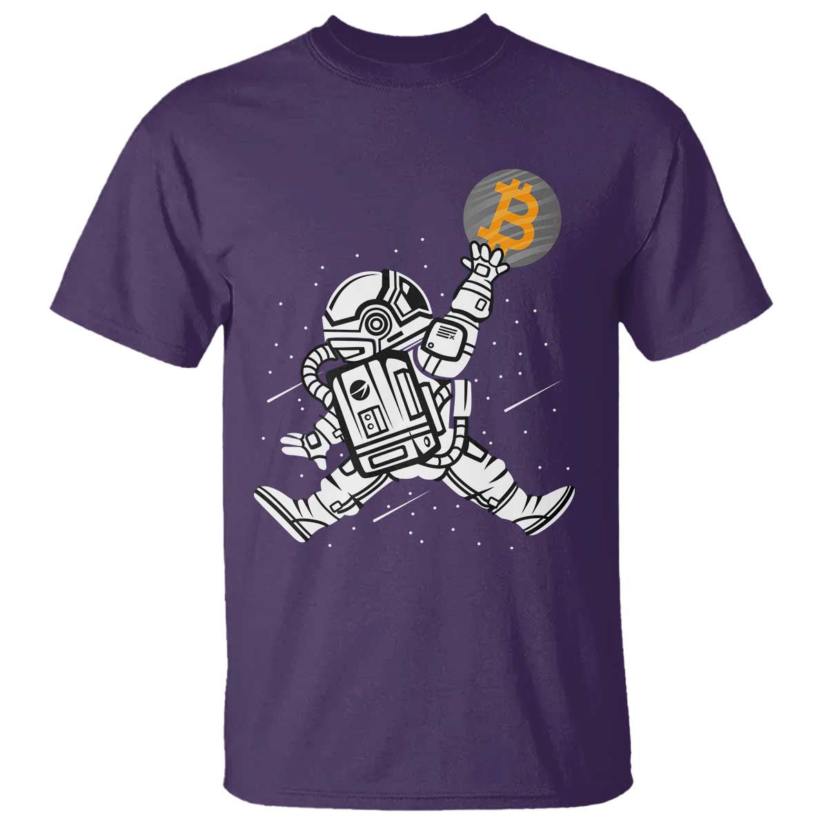 Funny Crypto Investing T Shirt Bitcoin HODL BTC Astronaut Trader TS02 Purple Print Your Wear