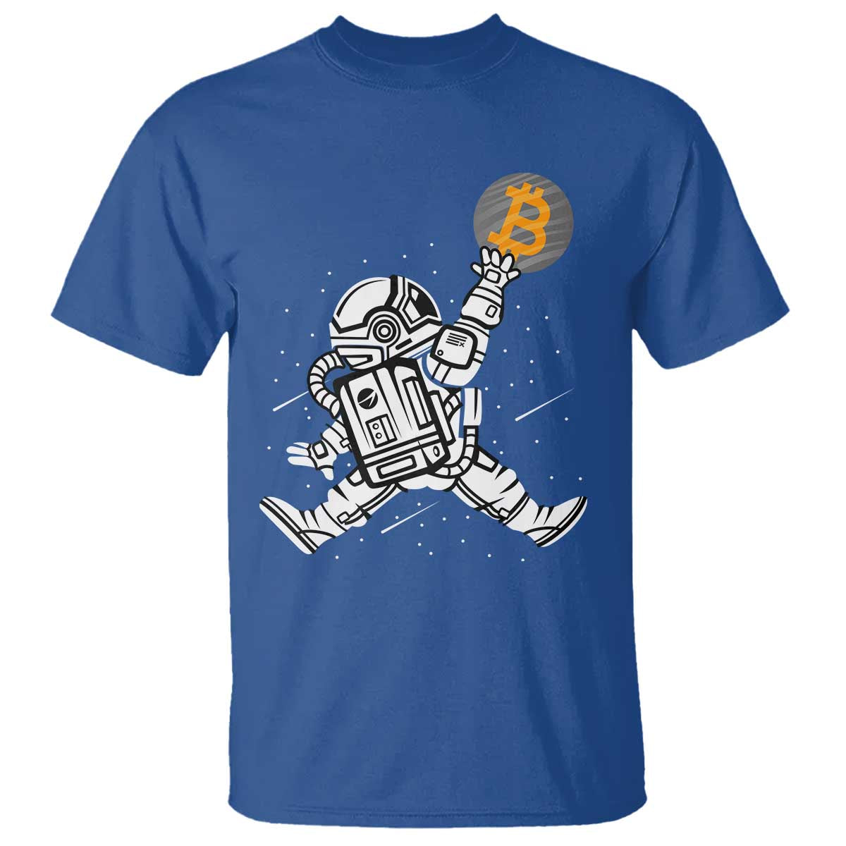 Funny Crypto Investing T Shirt Bitcoin HODL BTC Astronaut Trader TS02 Royal Blue Print Your Wear
