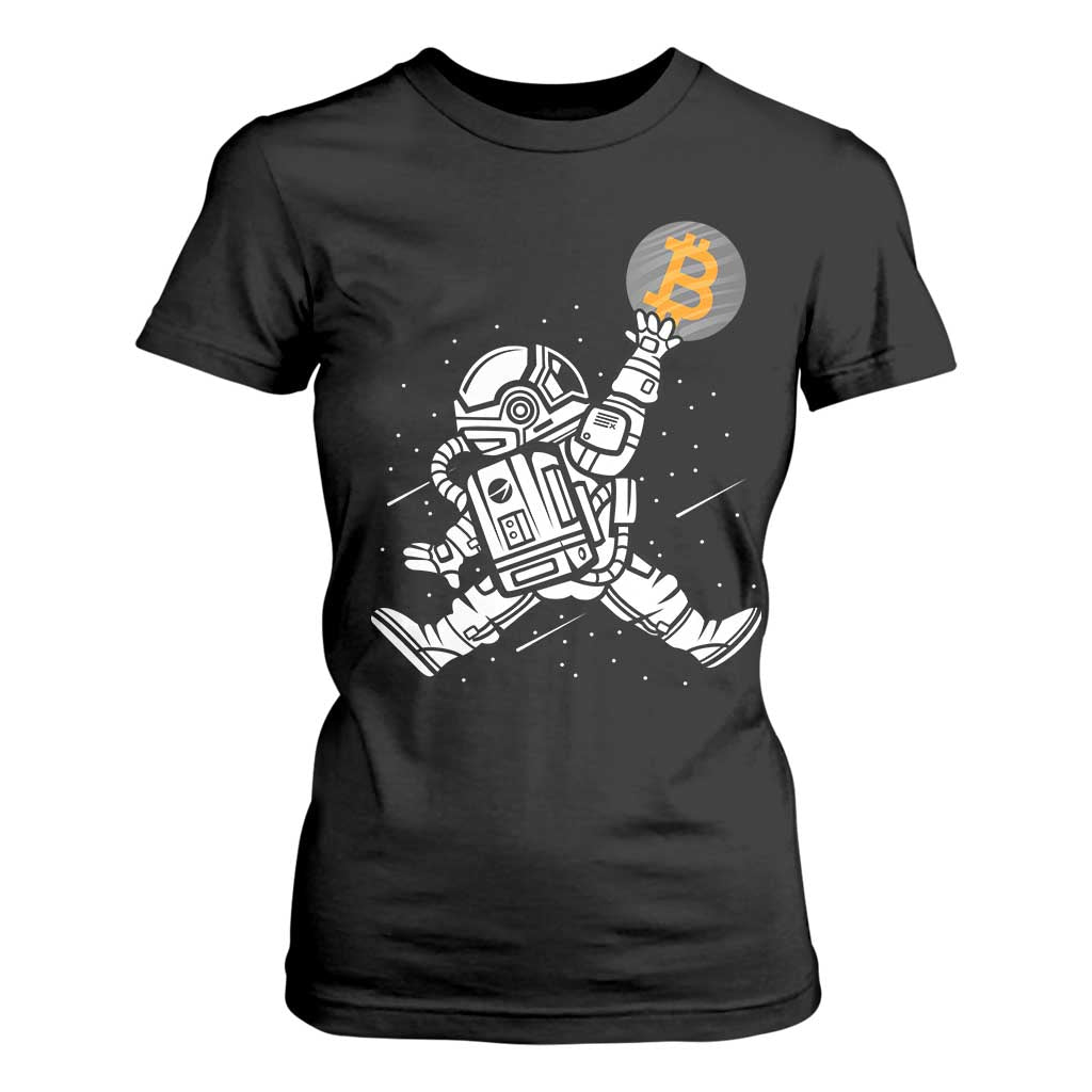 Funny Crypto Investing T Shirt For Women Bitcoin HODL BTC Astronaut Trader TS02 Black Print Your Wear
