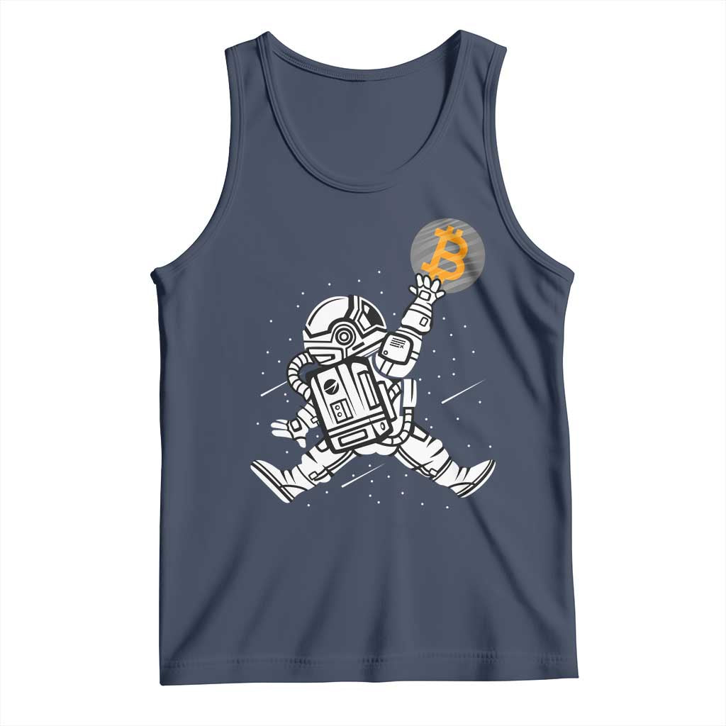 Funny Crypto Investing Tank Top Bitcoin HODL BTC Astronaut Trader TS02 Navy Print Your Wear