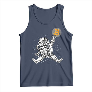 Funny Crypto Investing Tank Top Bitcoin HODL BTC Astronaut Trader TS02 Navy Print Your Wear