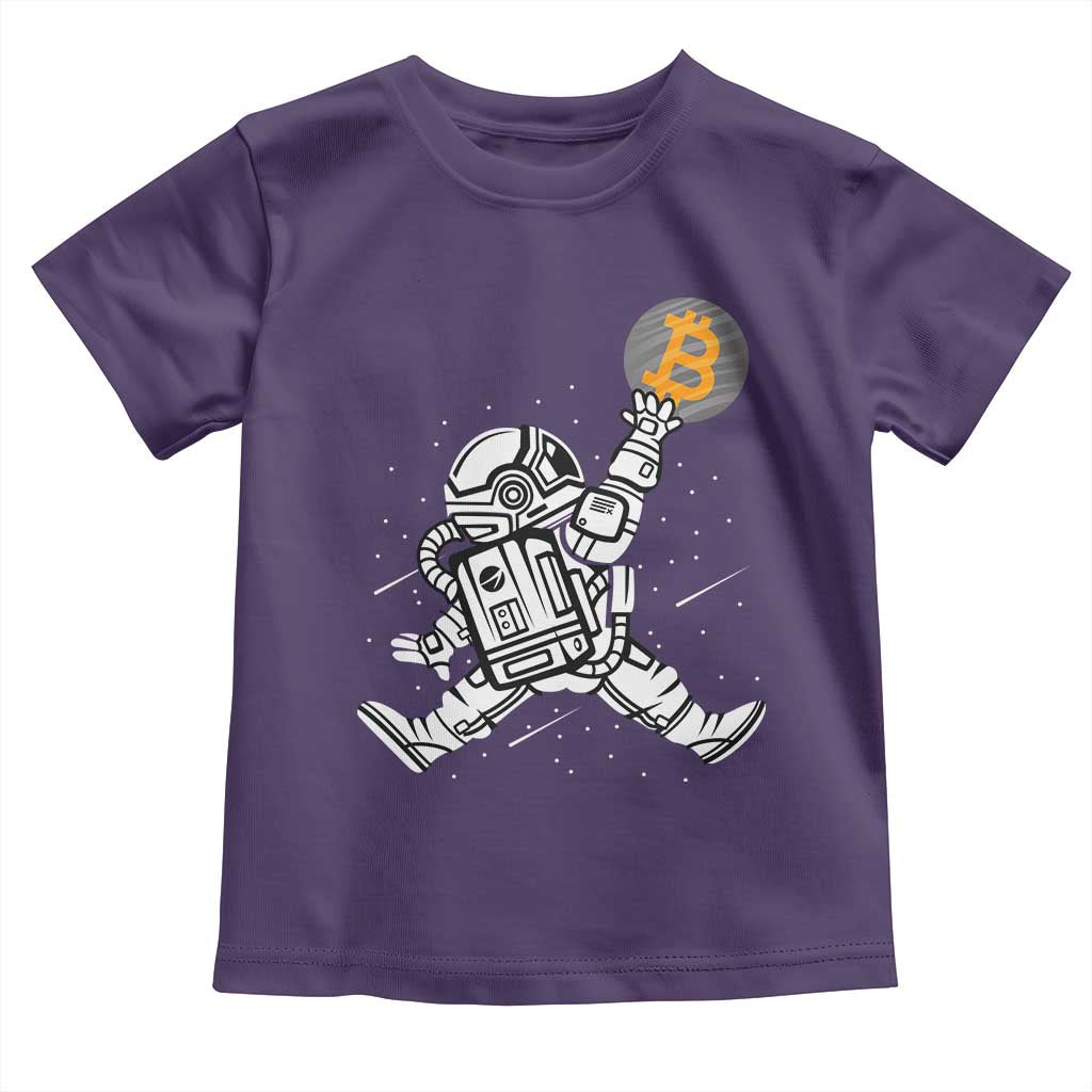 Funny Crypto Investing Toddler T Shirt Bitcoin HODL BTC Astronaut Trader TS02 Purple Print Your Wear
