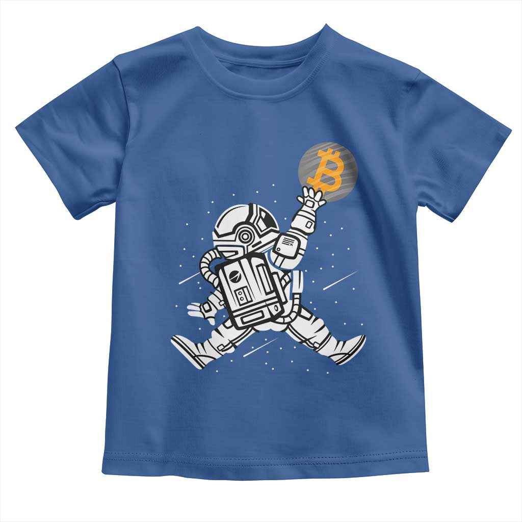 Funny Crypto Investing Toddler T Shirt Bitcoin HODL BTC Astronaut Trader TS02 Royal Blue Print Your Wear
