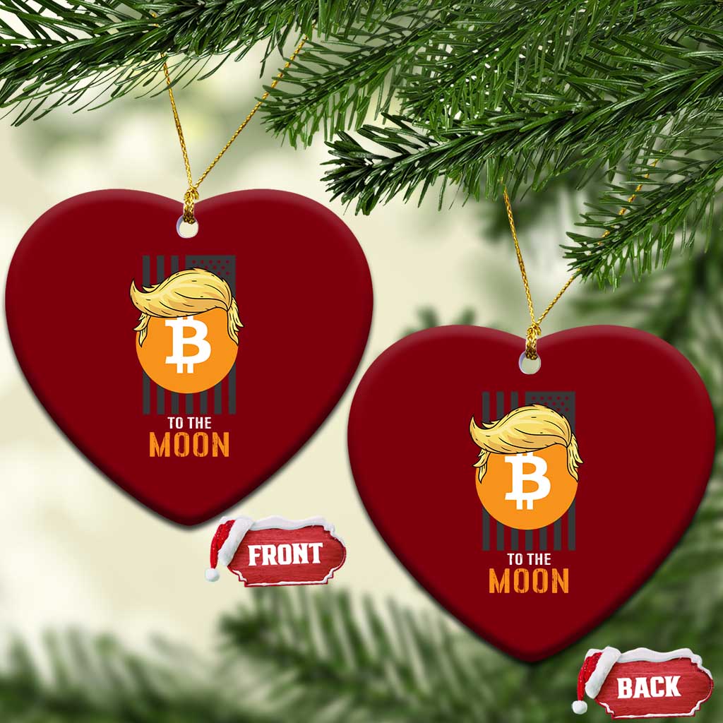 Funny Trump Crypto Investing Ceramic Ornament To The Moon Bitcoin Hodler American Flag TS02 Print Your Wear
