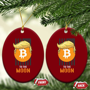 Funny Trump Crypto Investing Ceramic Ornament To The Moon Bitcoin Hodler American Flag TS02 Print Your Wear