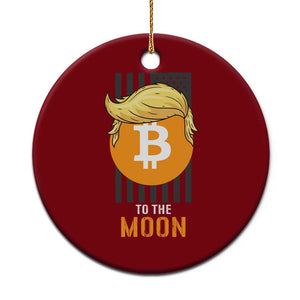 Funny Trump Crypto Investing Ceramic Ornament To The Moon Bitcoin Hodler American Flag TS02 1pc Red Print Your Wear