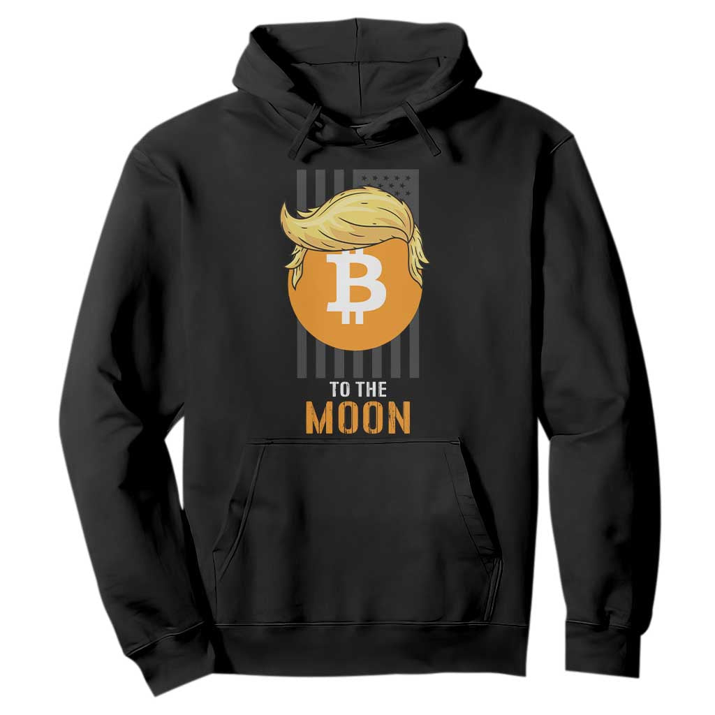 Funny Trump Crypto Investing Hoodie To The Moon Bitcoin Hodler American Flag TS02 Black Print Your Wear
