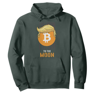 Funny Trump Crypto Investing Hoodie To The Moon Bitcoin Hodler American Flag TS02 Dark Forest Green Print Your Wear