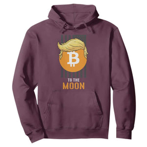 Funny Trump Crypto Investing Hoodie To The Moon Bitcoin Hodler American Flag TS02 Maroon Print Your Wear