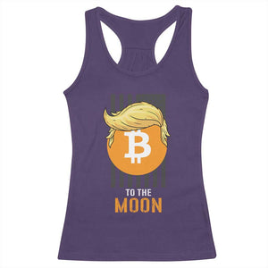 Funny Trump Crypto Investing Racerback Tank Top To The Moon Bitcoin Hodler American Flag TS02 Purple Print Your Wear