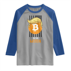 Funny Trump Crypto Investing Raglan Shirt To The Moon Bitcoin Hodler American Flag TS02 Sport Gray Royal Print Your Wear