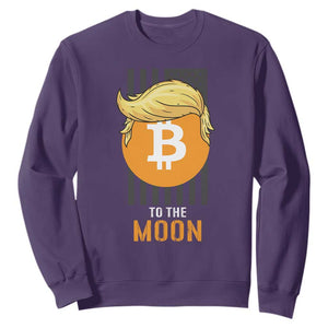 Funny Trump Crypto Investing Sweatshirt To The Moon Bitcoin Hodler American Flag TS02 Purple Print Your Wear