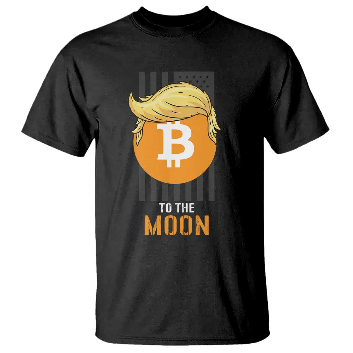 Funny Trump Crypto Investing T Shirt To The Moon Bitcoin Hodler American Flag TS02 Black Print Your Wear