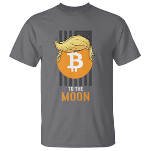 Funny Trump Crypto Investing T Shirt To The Moon Bitcoin Hodler American Flag TS02 Charcoal Print Your Wear