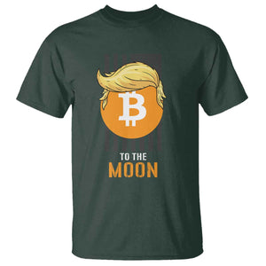 Funny Trump Crypto Investing T Shirt To The Moon Bitcoin Hodler American Flag TS02 Dark Forest Green Print Your Wear