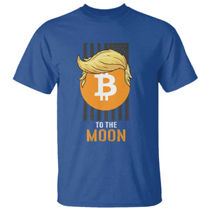 Funny Trump Crypto Investing T Shirt To The Moon Bitcoin Hodler American Flag TS02 Royal Blue Print Your Wear