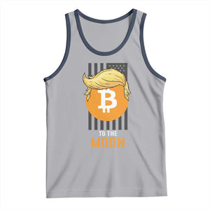 Funny Trump Crypto Investing Tank Top To The Moon Bitcoin Hodler American Flag TS02 Athletic Heather Navy Print Your Wear