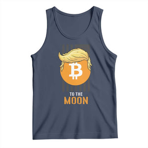 Funny Trump Crypto Investing Tank Top To The Moon Bitcoin Hodler American Flag TS02 Navy Print Your Wear
