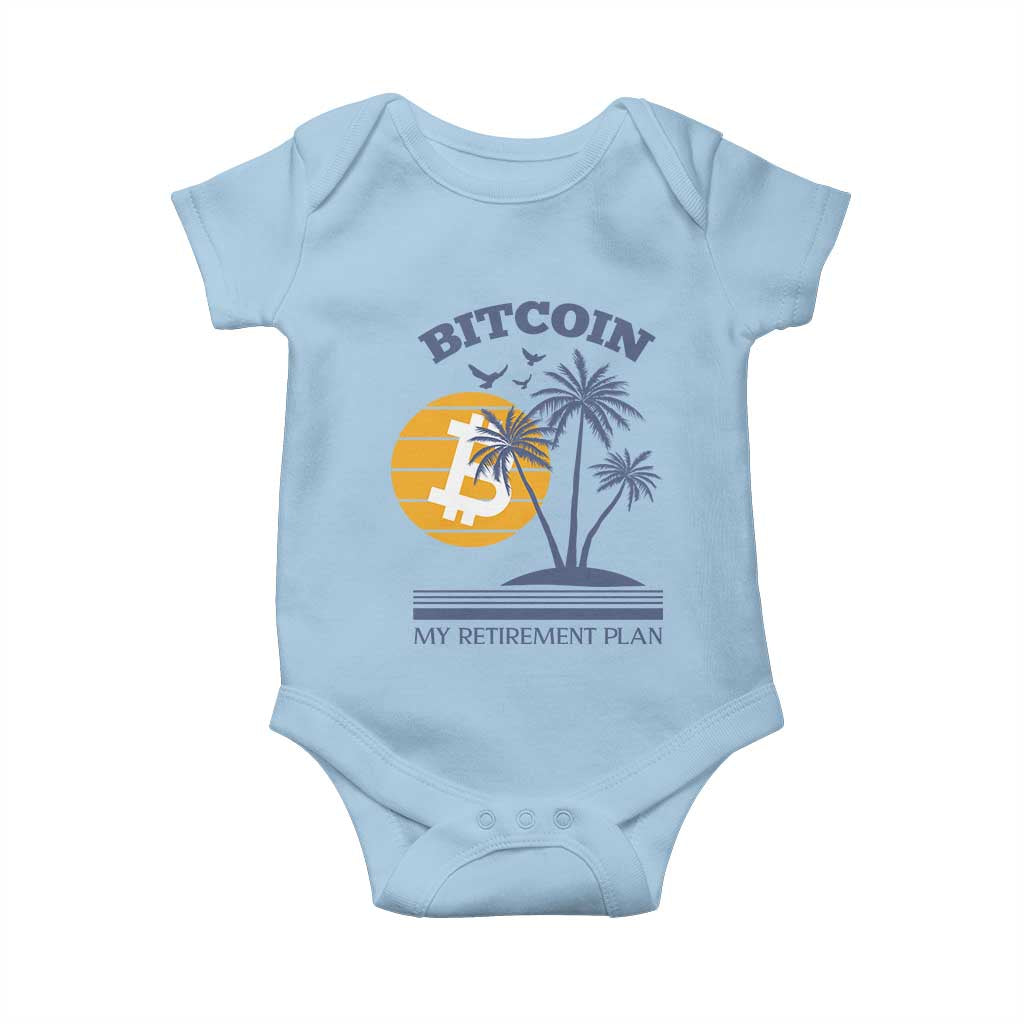Funny Crypto Investing Baby Onesie Bitcoin My Retirement Plan TS02 Light Blue Print Your Wear