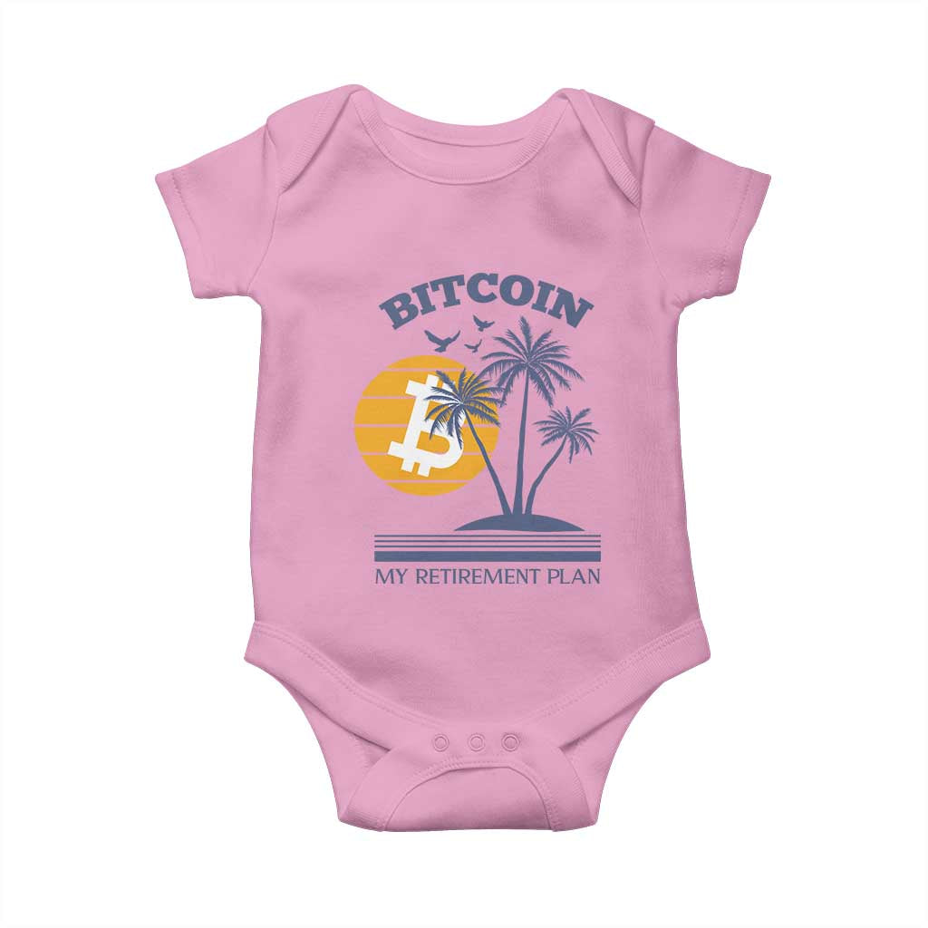 Funny Crypto Investing Baby Onesie Bitcoin My Retirement Plan TS02 Light Pink Print Your Wear