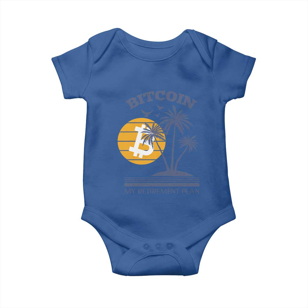 Funny Crypto Investing Baby Onesie Bitcoin My Retirement Plan TS02 Royal Blue Print Your Wear