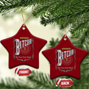 Funny Crypto Investing Ceramic Ornament Vintage Bitcoin HODL Be Your Own Bank Cryptocurrency TS02 Print Your Wear
