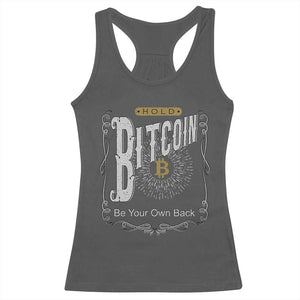 Funny Crypto Investing Racerback Tank Top Vintage Bitcoin HODL Be Your Own Bank Cryptocurrency TS02 Dark Heather Print Your Wear